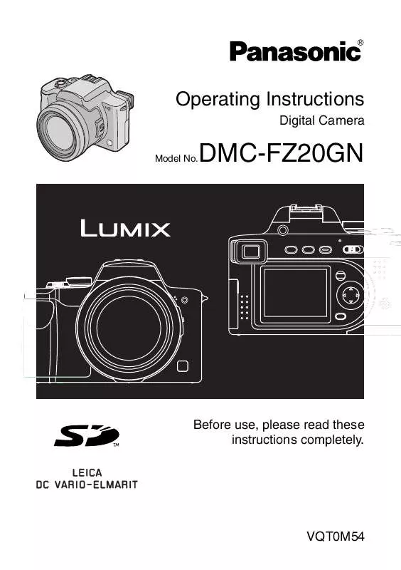 Mode d'emploi PANASONIC LUMIX DMC-FZ20GN