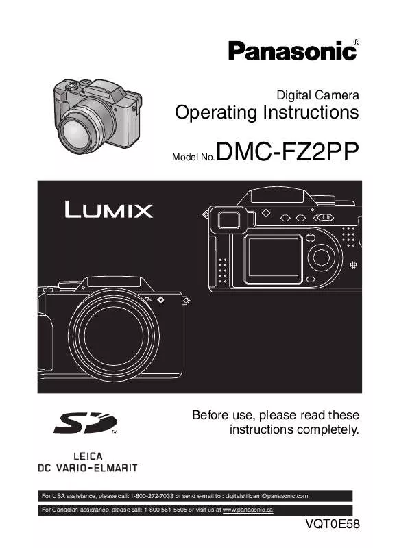 Mode d'emploi PANASONIC LUMIX DMC-FZ2PP