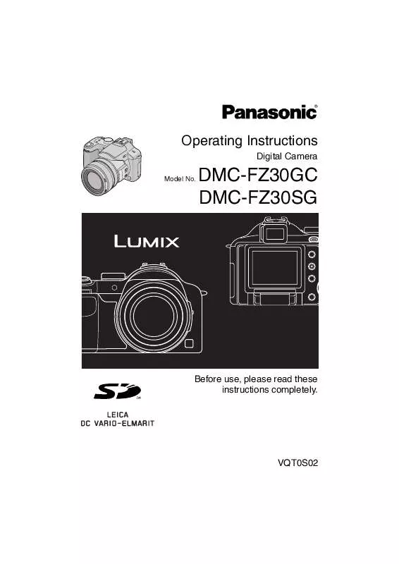 Mode d'emploi PANASONIC LUMIX DMC-FZ30SG