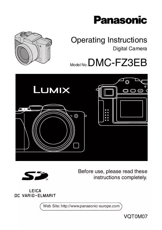 Mode d'emploi PANASONIC LUMIX DMC-FZ3EB