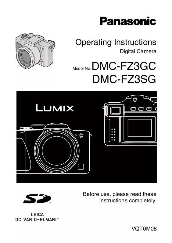 Mode d'emploi PANASONIC LUMIX DMC-FZ3GC