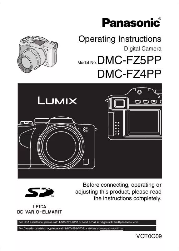 Mode d'emploi PANASONIC LUMIX DMC-FZ4PP