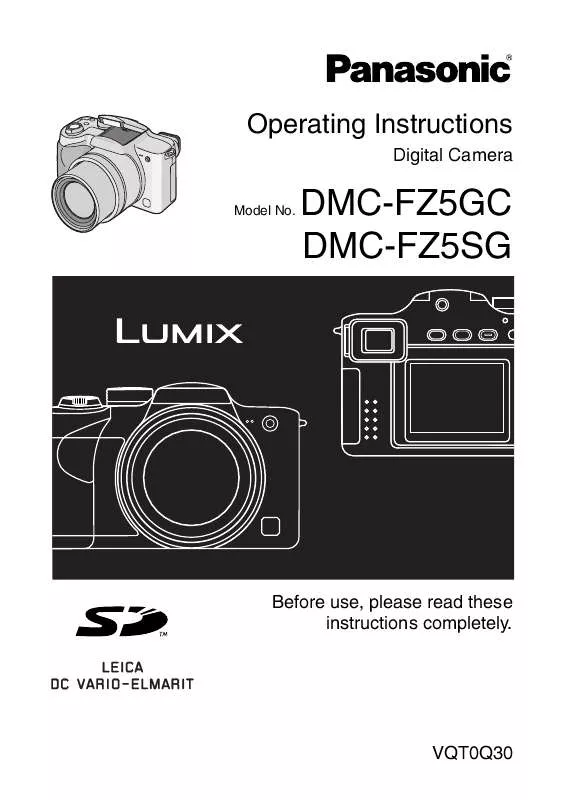 Mode d'emploi PANASONIC LUMIX DMC-FZ5GC