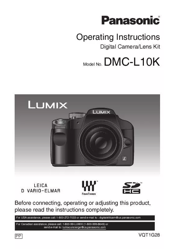 Mode d'emploi PANASONIC LUMIX DMC-L10