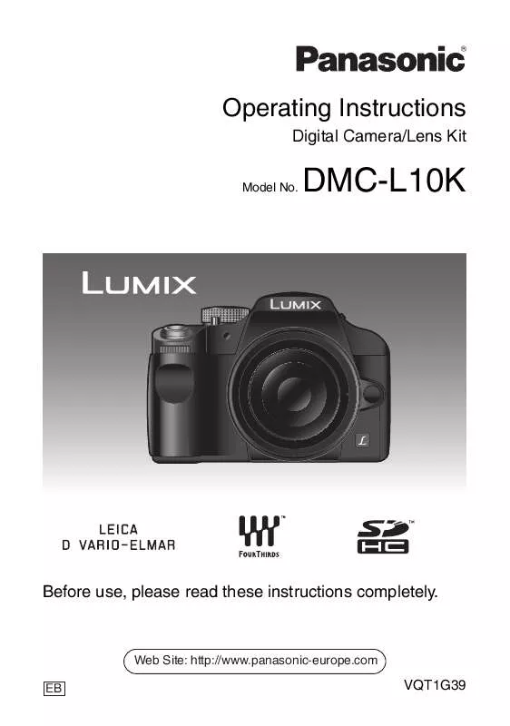 Mode d'emploi PANASONIC LUMIX DMC-L10KEB