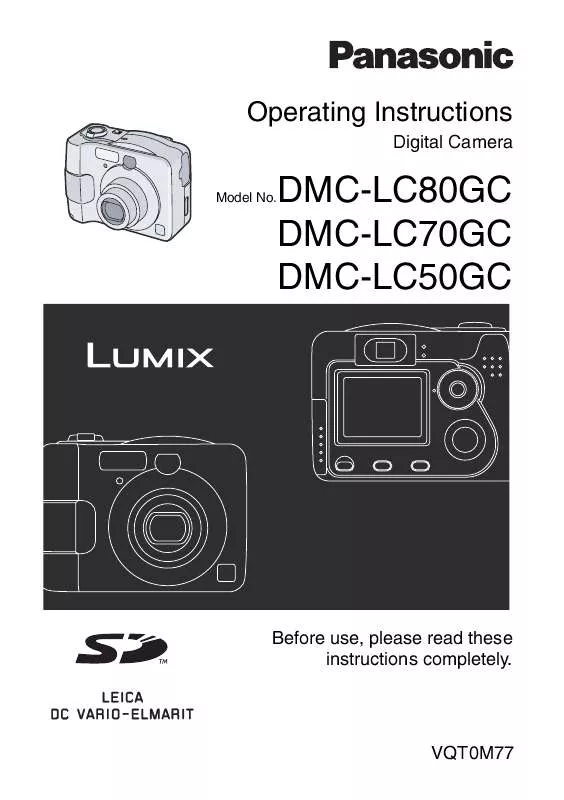 Mode d'emploi PANASONIC LUMIX DMC-LC80GC