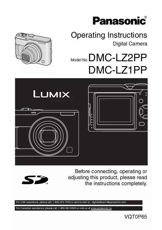 Mode d'emploi PANASONIC LUMIX DMC-LZ2