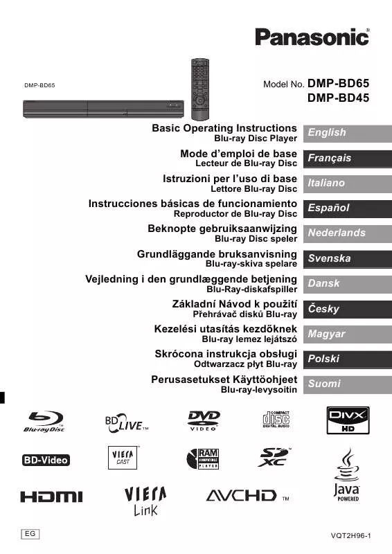 Mode d'emploi PANASONIC DMPBD45EG