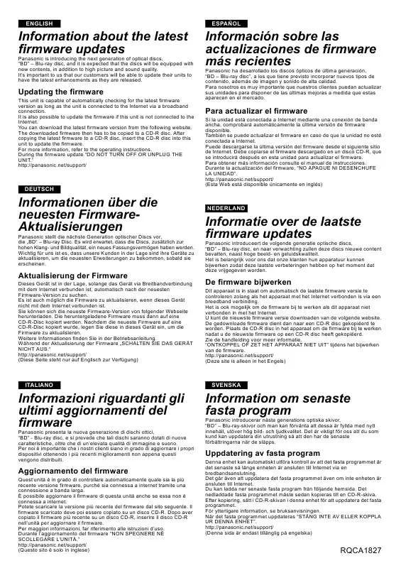 Mode d'emploi PANASONIC DMP-BD80