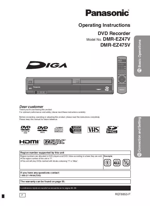 Mode d'emploi PANASONIC DMR-EZ47