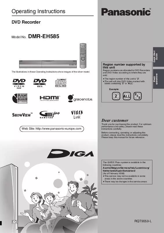 Mode d'emploi PANASONIC DMR-EH585