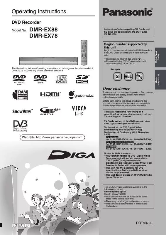 Mode d'emploi PANASONIC DMR-EX78