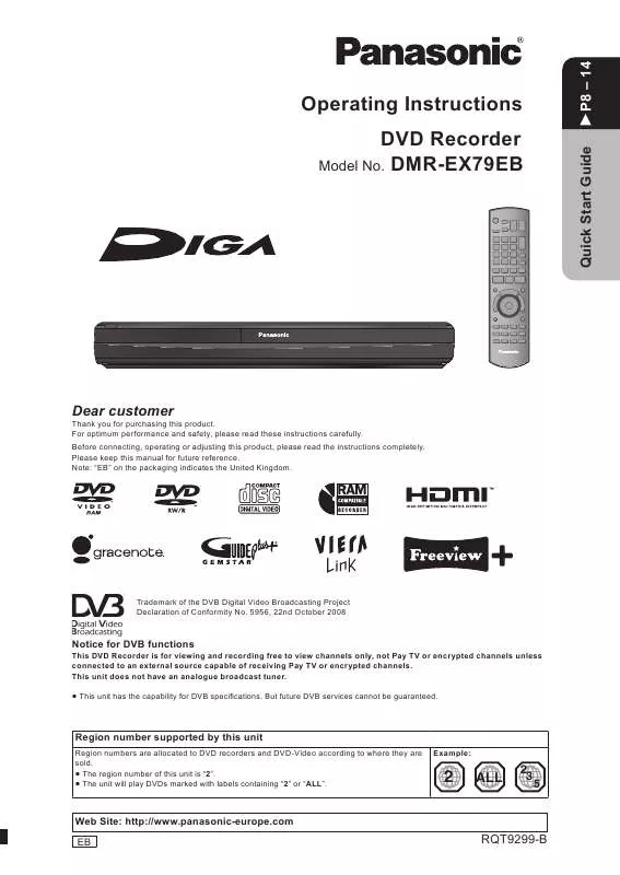 Mode d'emploi PANASONIC DMR-EX79EB