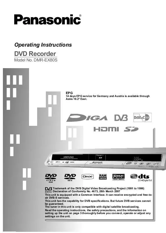 Mode d'emploi PANASONIC DMR-EX80S