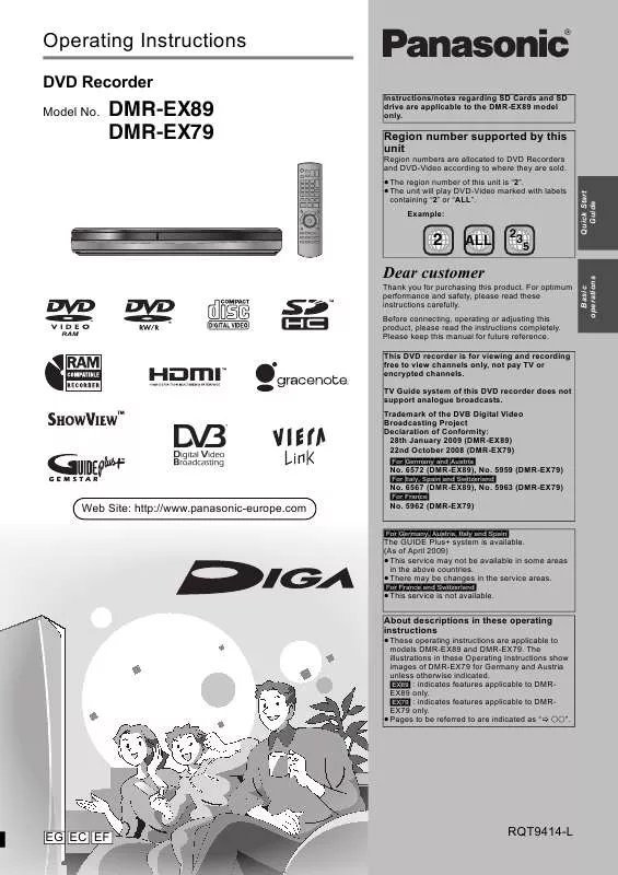 Mode d'emploi PANASONIC DMR-EX89