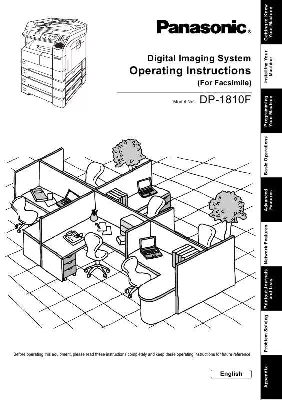 Mode d'emploi PANASONIC DP1810F-FAX