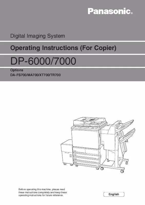 Mode d'emploi PANASONIC DP-6000