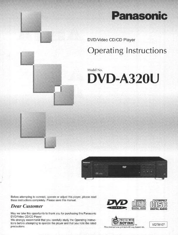 Mode d'emploi PANASONIC DVD-A320