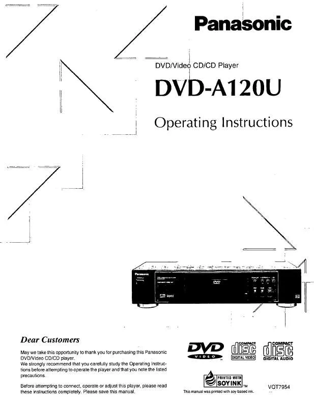 Mode d'emploi PANASONIC DVD-A120U