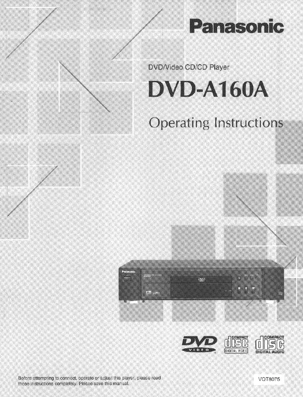 Mode d'emploi PANASONIC DVD-A160A