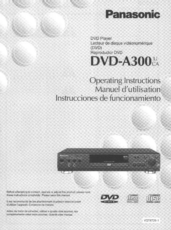 Mode d'emploi PANASONIC DVD-A300