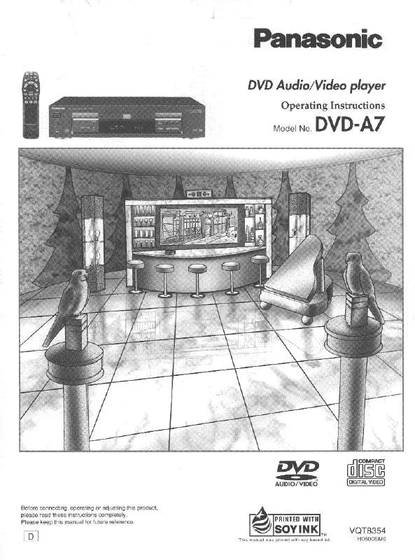 Mode d'emploi PANASONIC DVD-A7D