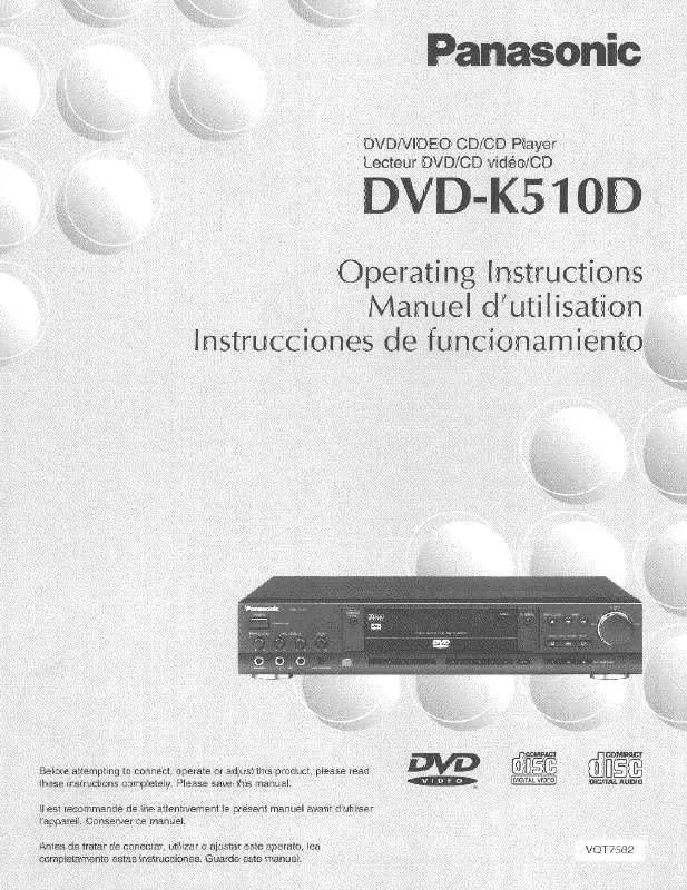 Mode d'emploi PANASONIC DVD-K510D