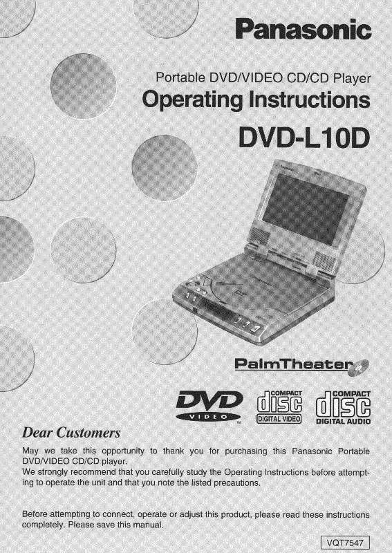 Mode d'emploi PANASONIC DVD-L10D