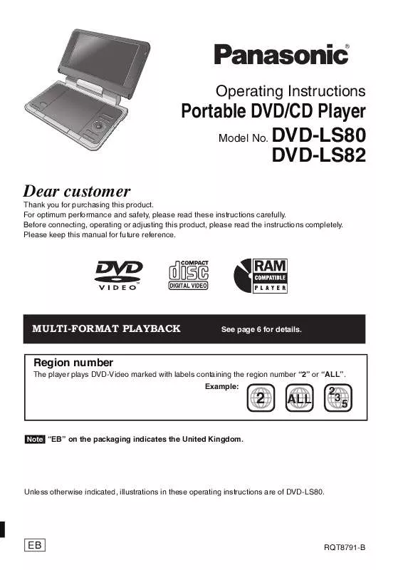 Mode d'emploi PANASONIC DVD-LS80