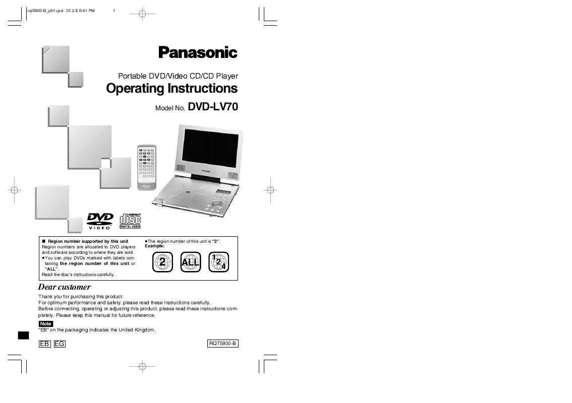 Mode d'emploi PANASONIC DVD-LV70