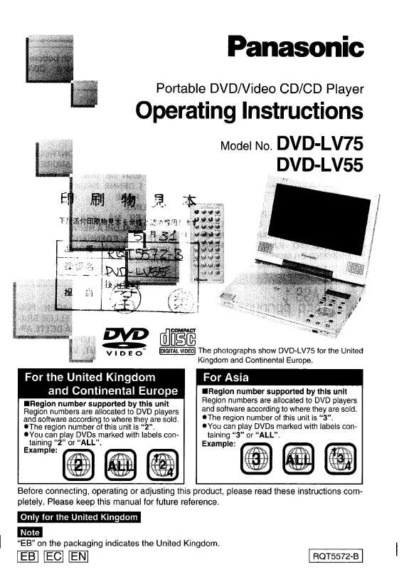 Mode d'emploi PANASONIC DVD-LV75