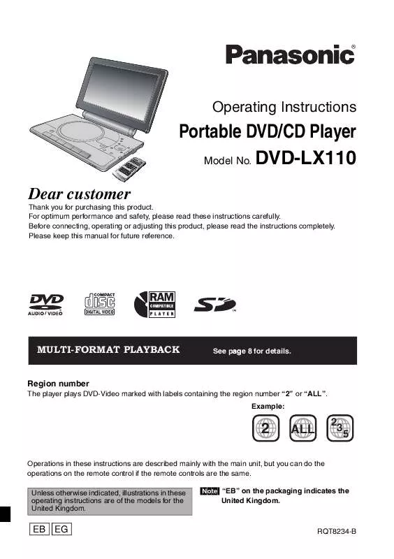 Mode d'emploi PANASONIC DVD-LX100