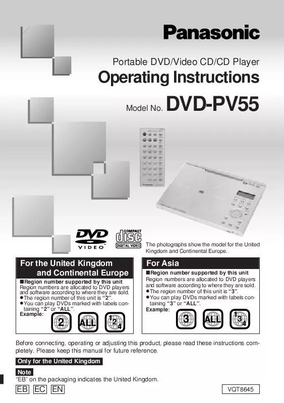 Mode d'emploi PANASONIC DVD-PV55