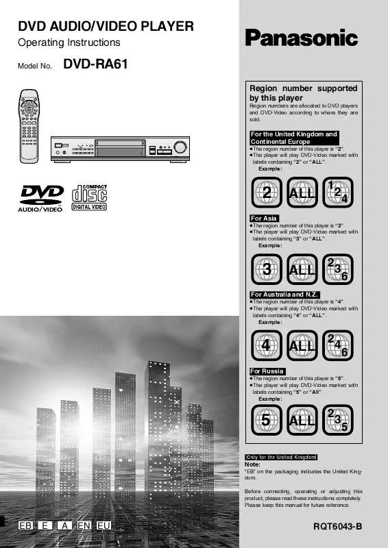 Mode d'emploi PANASONIC DVD-RA61