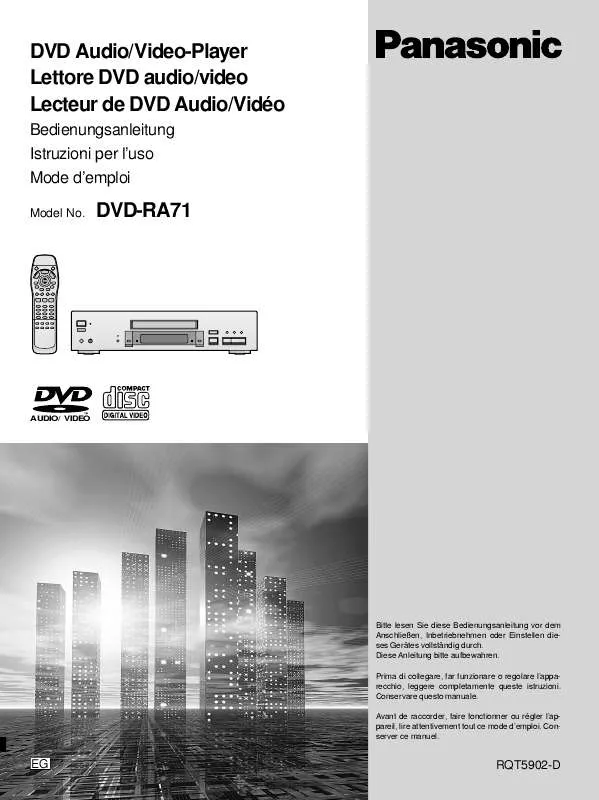 Mode d'emploi PANASONIC DVD-RA71