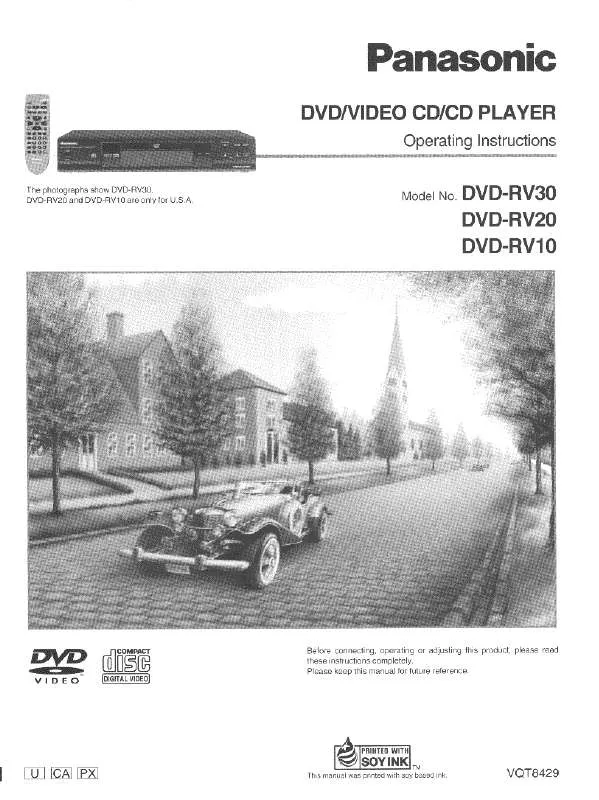 Mode d'emploi PANASONIC DVD-RV30