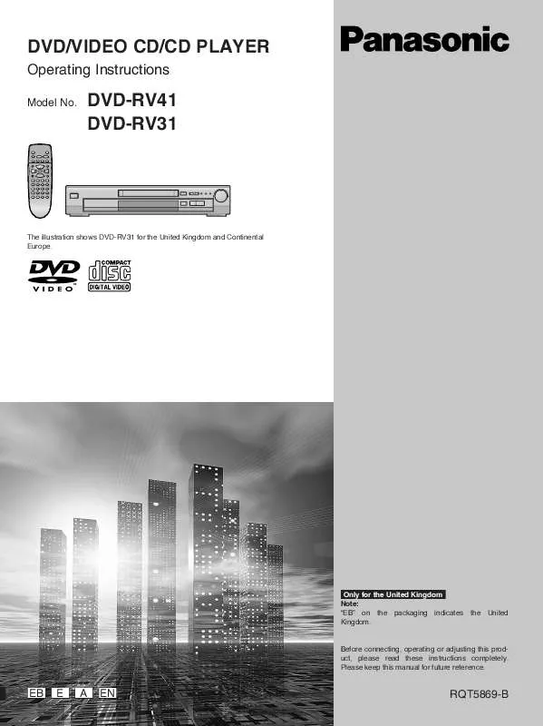 Mode d'emploi PANASONIC DVD-RV31E