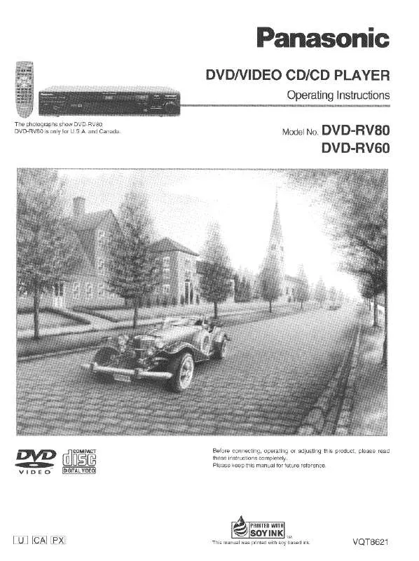 Mode d'emploi PANASONIC DVD-RV60U