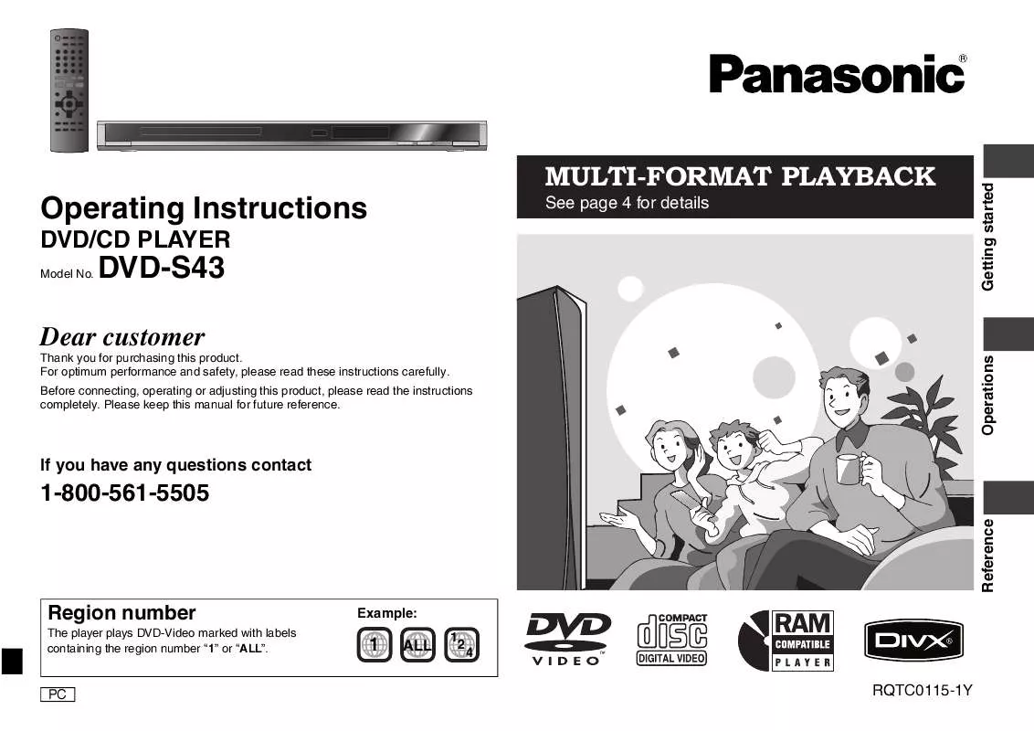 Mode d'emploi PANASONIC DVD-S43