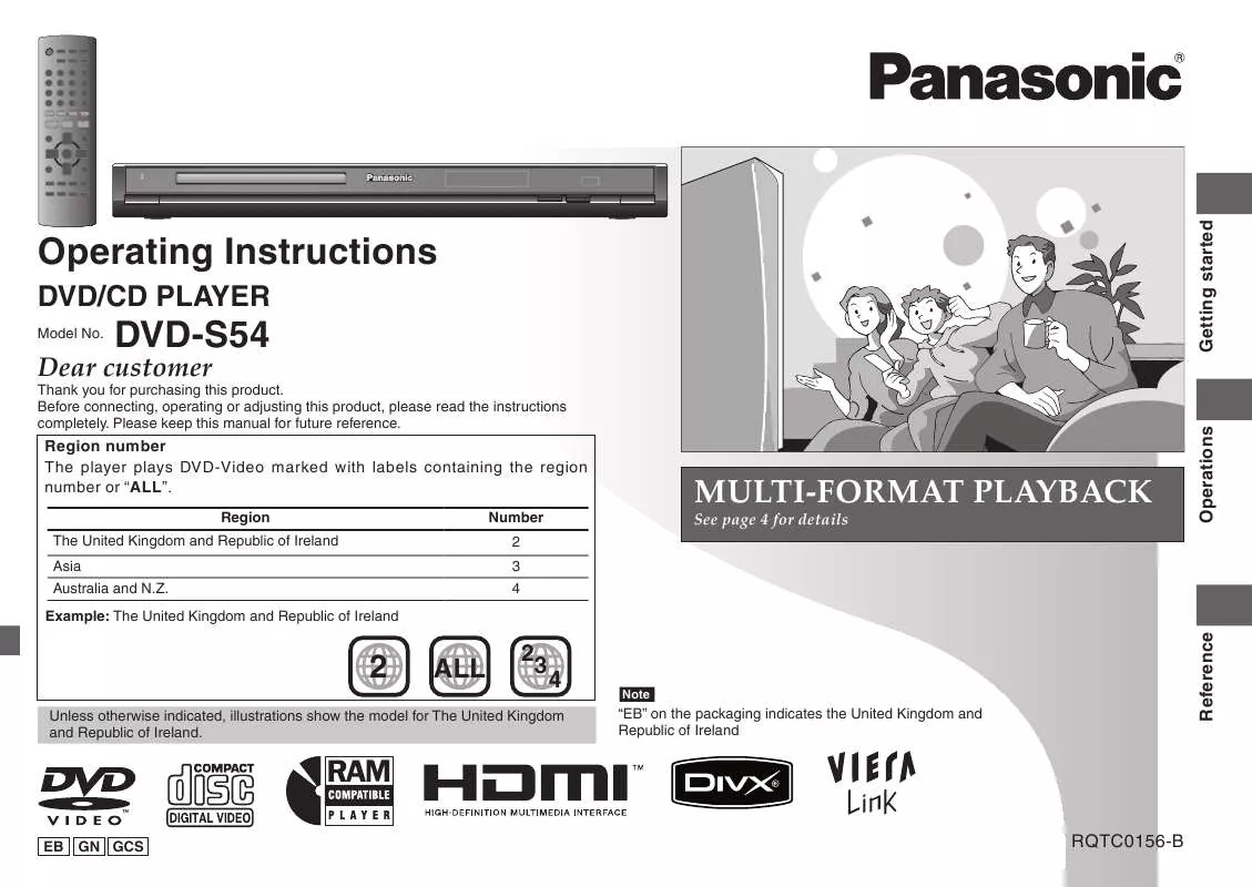 Mode d'emploi PANASONIC DVD-S54