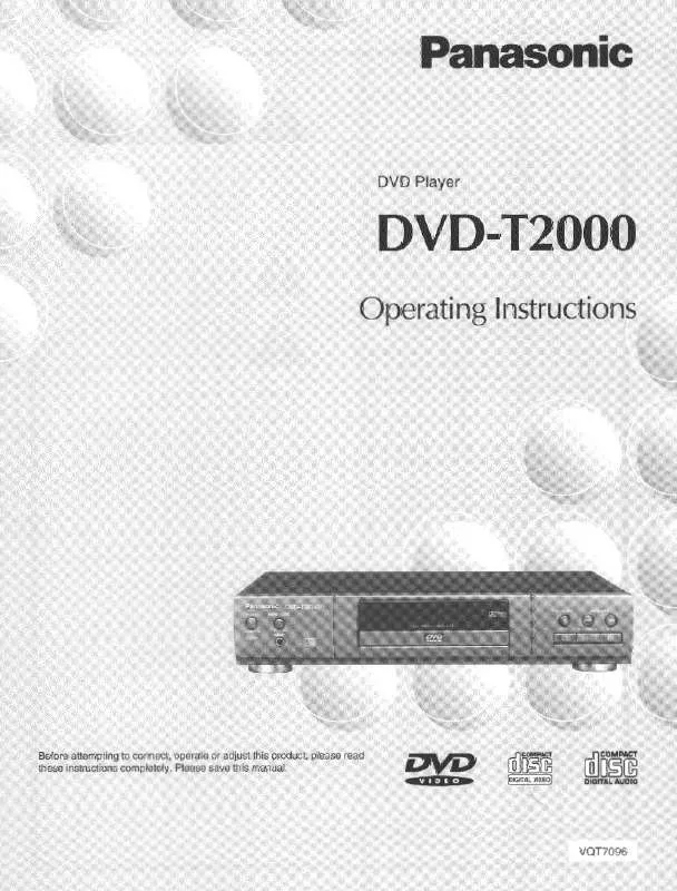 Mode d'emploi PANASONIC DVD-T2000