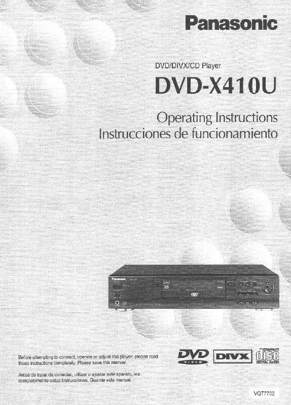 Mode d'emploi PANASONIC DVD-X410U