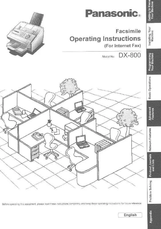 Mode d'emploi PANASONIC DX-800