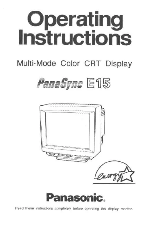 Mode d'emploi PANASONIC E15