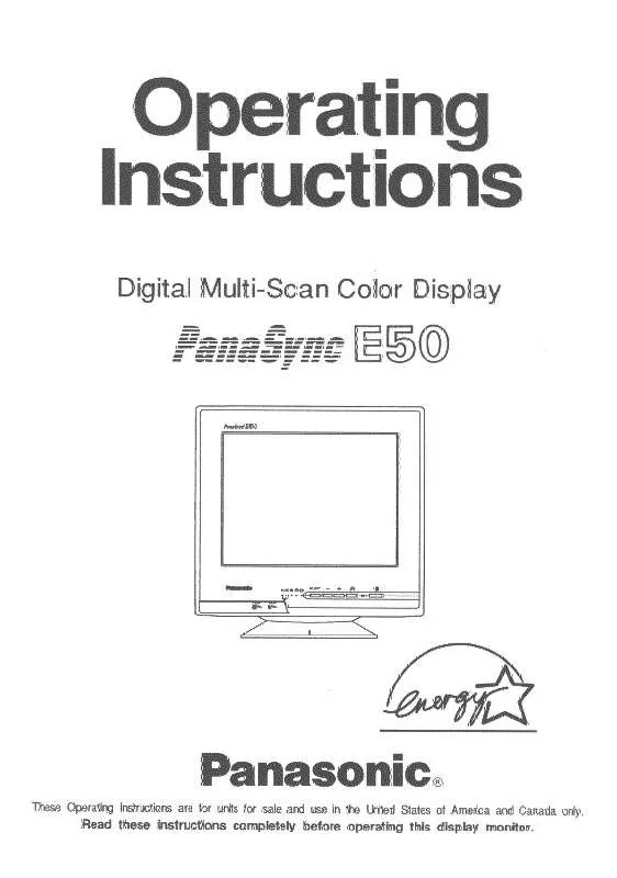 Mode d'emploi PANASONIC E50