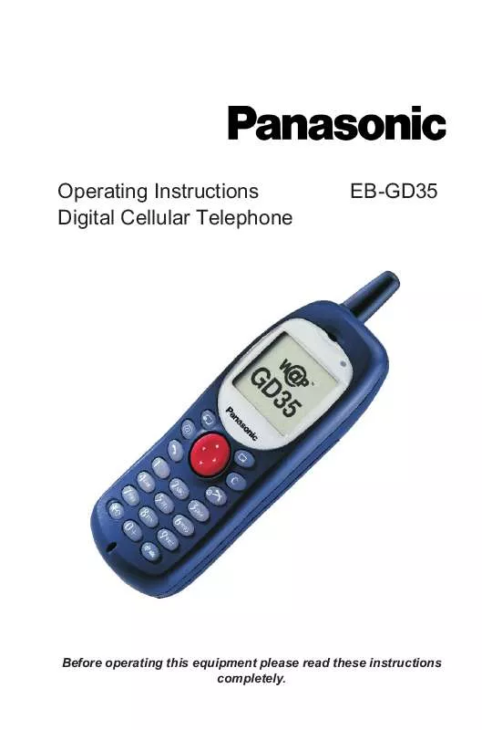 Mode d'emploi PANASONIC EB-GD35