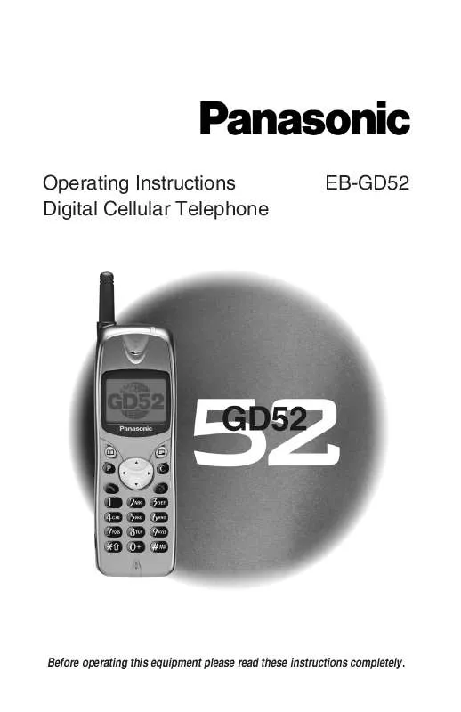 Mode d'emploi PANASONIC EB-GD52