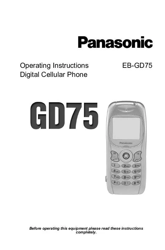 Mode d'emploi PANASONIC EB-GD75