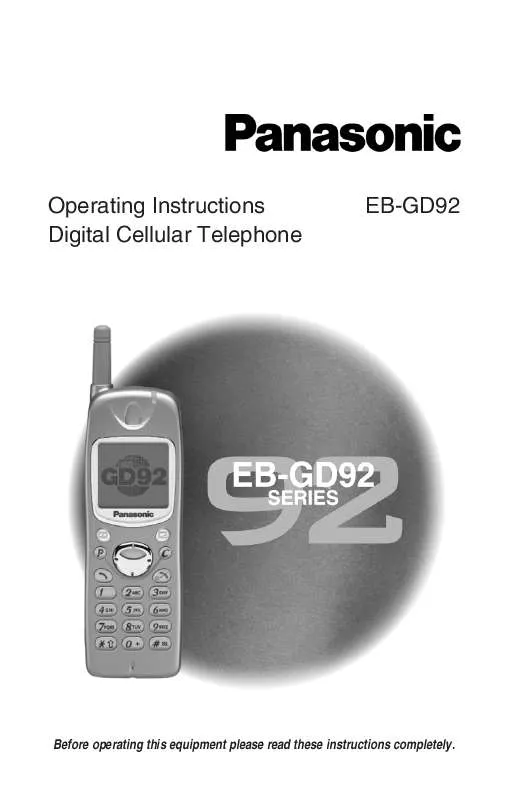 Mode d'emploi PANASONIC EB-GD92