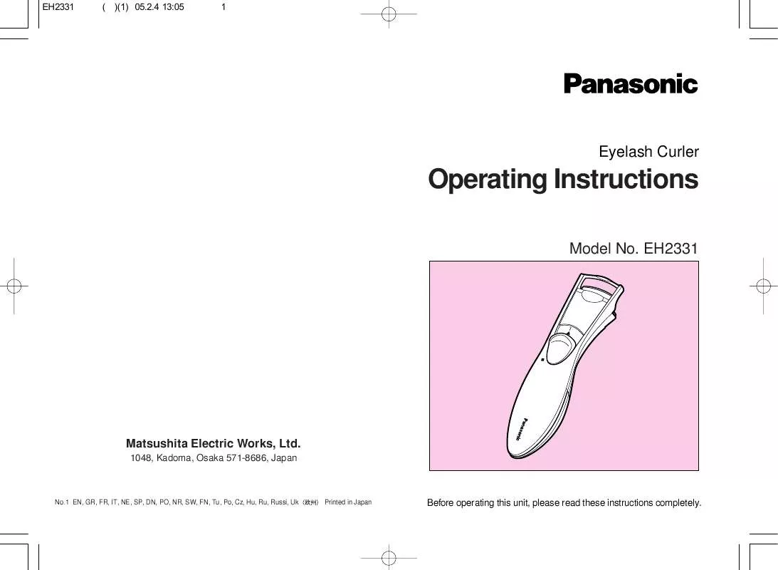 Mode d'emploi PANASONIC EH-2331